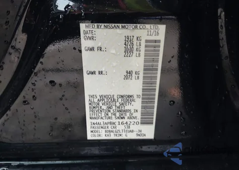 2017 Nissan Altima 2.5 S from USA, damaged, VIN 1N4AL3AP8HC164220